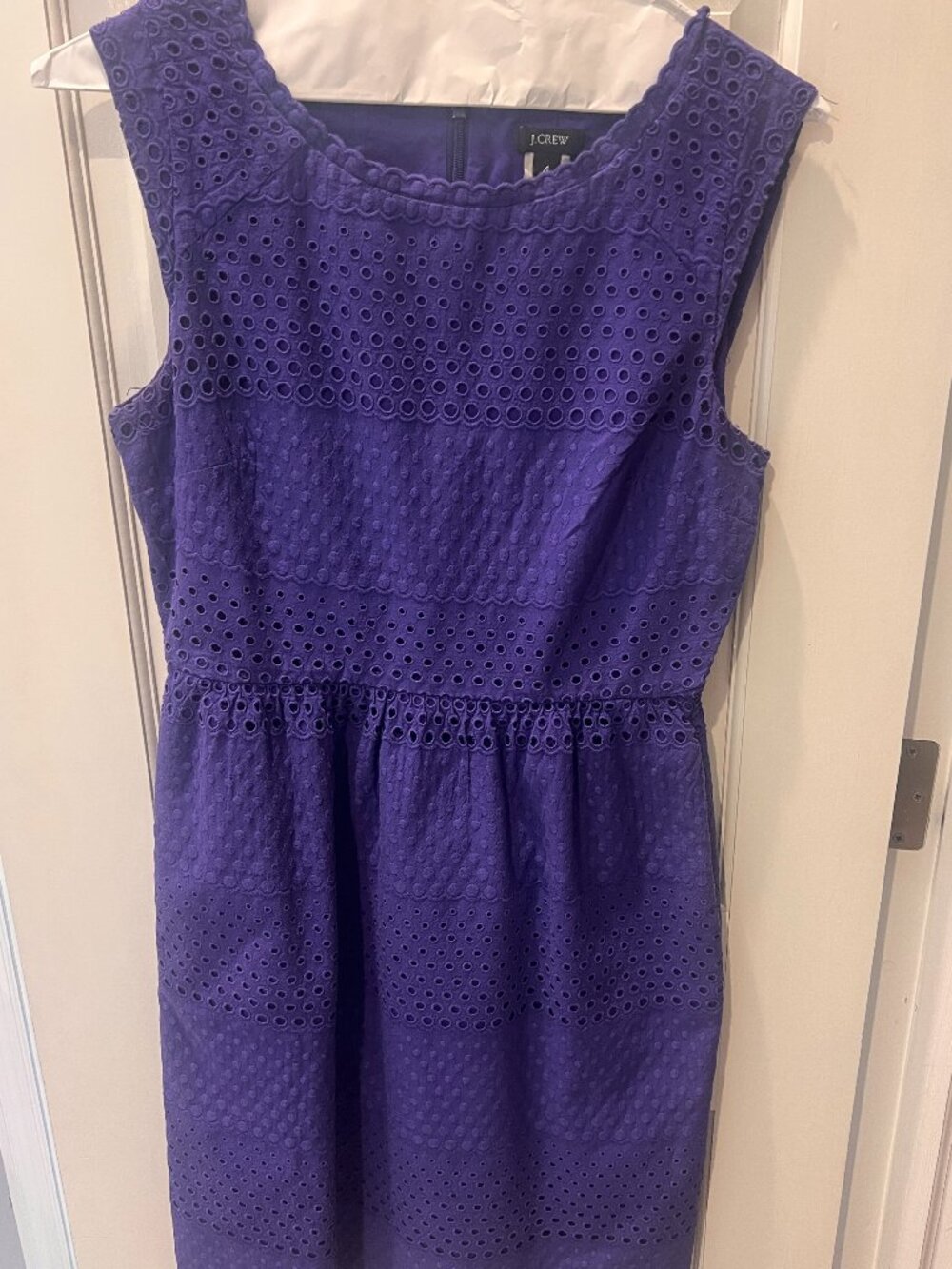 JCrew purple eyelet sundress with pockets size 4